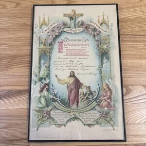 Original German Confirmation Certificate Portland OR EMMANUEL H A HUEBNER 1905
